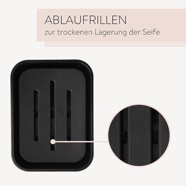 PARSA Beauty Тримач для мила чорного кольору – неслизька мильниця з гумовим покриттям – стильний та позачасовий дизайн для ванної, душу та кухні – надійна мильниця для твердого мила в кожному домі