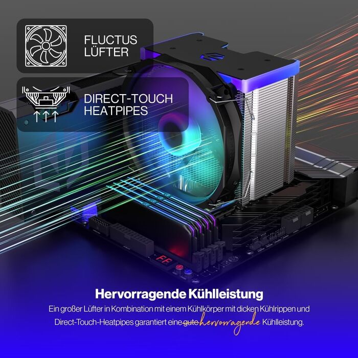 Система охолодження CPU Endorfy Fortis 5 ARGB: підтримка AM4, AM5, LGA1200, LGA1700, 140 мм та 120 мм вентилятори, semi-пасивний режим