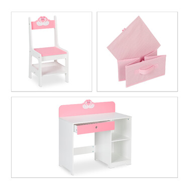 Relaxdays Children's Desk and Chair Swan
