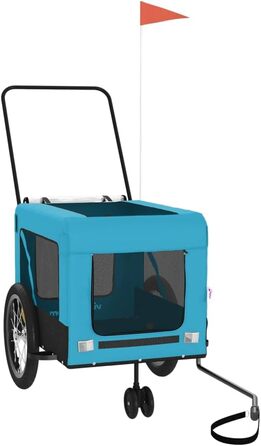 Причіп для велосипеда для собак vidaXL, 123 x 63 x 66 см, блакитний