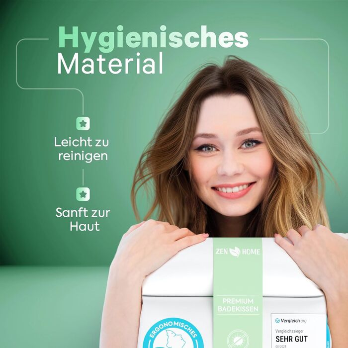 Bathtub Pillow • Ergonomic & Muscle-Relaxing Premium Bathtub Pillow • New 5D Special Foam • German Design • Climate Neutral & Sustainably Produced • Bathtub Pillow Neck Pillow Bathtub (White-4d)