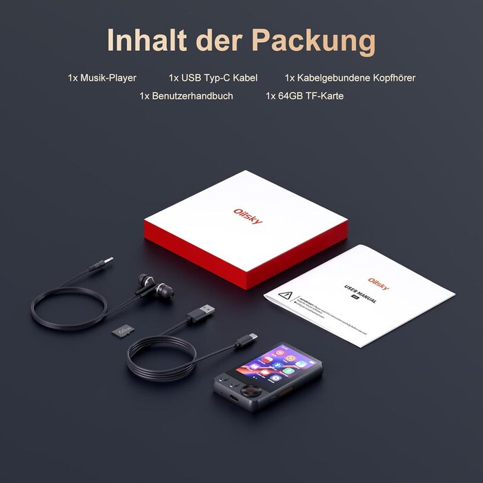 MP3-плеєр 128GB з Bluetooth 5.3, 2.4