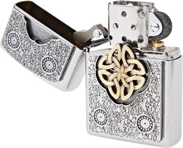 Запальничка Zippo 207 Celtic Knot Street Chrome, срібна