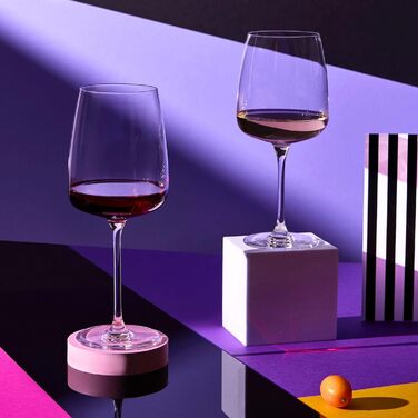 Набір келихів Krosno для білого, рожевого вина та Prosecco, 4 шт., об'єм 650/480 мл, сучасна колекція, ідеально для дому, ресторану та кухні, можна мити в посудомийній машині