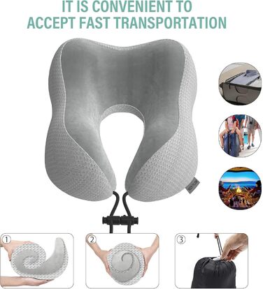 Подушка для шиї у вигляді ховрашини Memory Foam для подорожей - комфортна підтримка шиї під час подорожей літаком, автомобілем