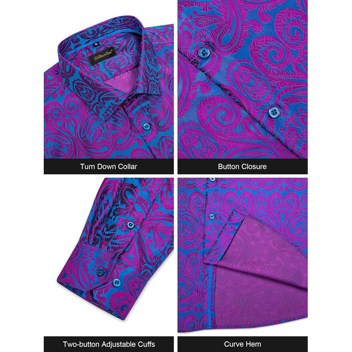 Чоловіча краватка DiBanGu з шовку, комплект з нагрудною хустиною та краватками, для весілля, формальний стиль, універсальний розмір (XXL, блакитний та рожевий)