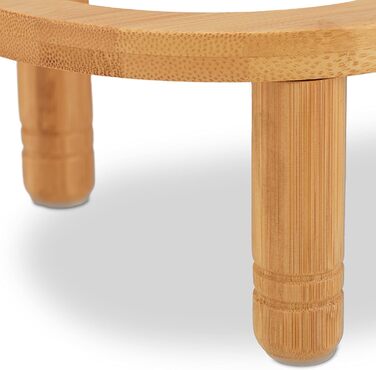 Підставка для корму Relaxdays для маленьких собак, 2 миски по 300 мл, піднята, бамбук та нержавіюча сталь, розміри: 9,5x34,5x18 см, колір: натуральний/сріблястий