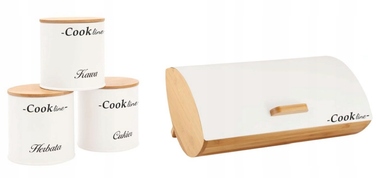 Набір для зберігання хліба Cook Line, білий метал