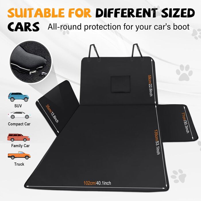 Захист для багажника автомобіля від собаки: універсальний килимок, водовідштовхувальний, стійкий до подряпин, з боковим захистом та захистом краю багажника