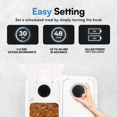 Автоматичний дозатор корму для котів та собак ALL FOR PAWS з таймером, для сухого та вологого корму, миється в посудомийній машині