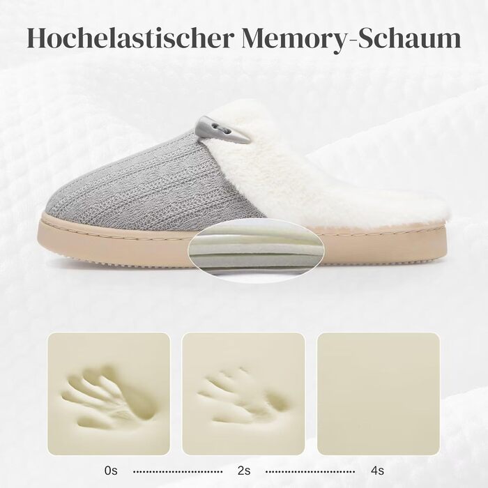 Тапочки домовими жіночі NineCiFun зимові теплі зручні з м'якої піни та антиковзаючою підошвою, 38/39 EU, сірі