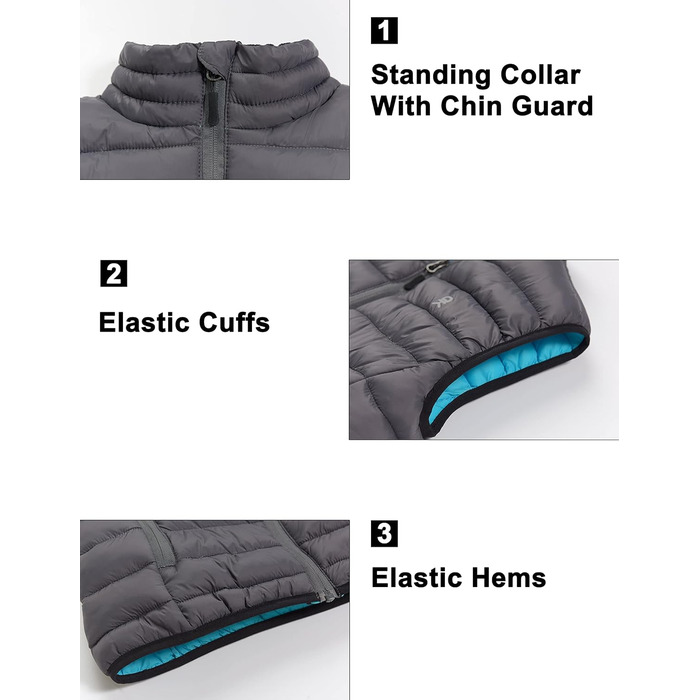 Жіночий теплий пуховий жилет itte Donkey Andy для туризму, подорожей та повсякденного носіння (сірий, L)