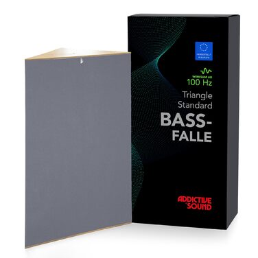 Кутова басова пастка Addictive Sound Standard для студії, акустична панель зі спеціалізованої вати (80-2000 Гц), темно-сіра, 98 см