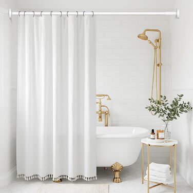 Штанга для карнизів AIZESI без свердління, 100-230 см, Ø 25 мм, телескопічна, для кріплення - регульована штанга для вікон, душу, балкону (білий, 81-158 см)