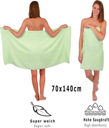 Betz 6-Piece Bath Towel Set - Shower Towel, Palermo Size 70x140 cm, 100% Cotton, Green