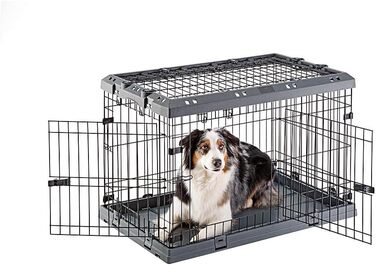 Розкладний вольєр для середніх собак Superior 90, металевий загороджувач, з роздільником, подвійна засувка, розмір 17x15x8 см