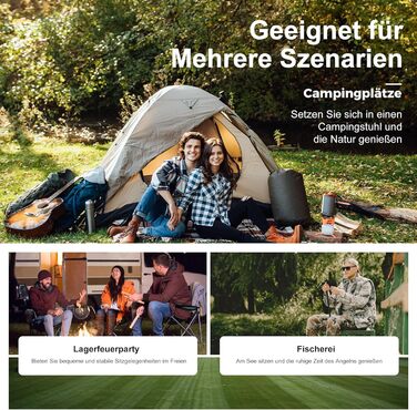 Набір з 2 туристичних стільців для кемпінгу LET'S CAMP: складані, з підстаканниками, з підлокітниками, блакитні