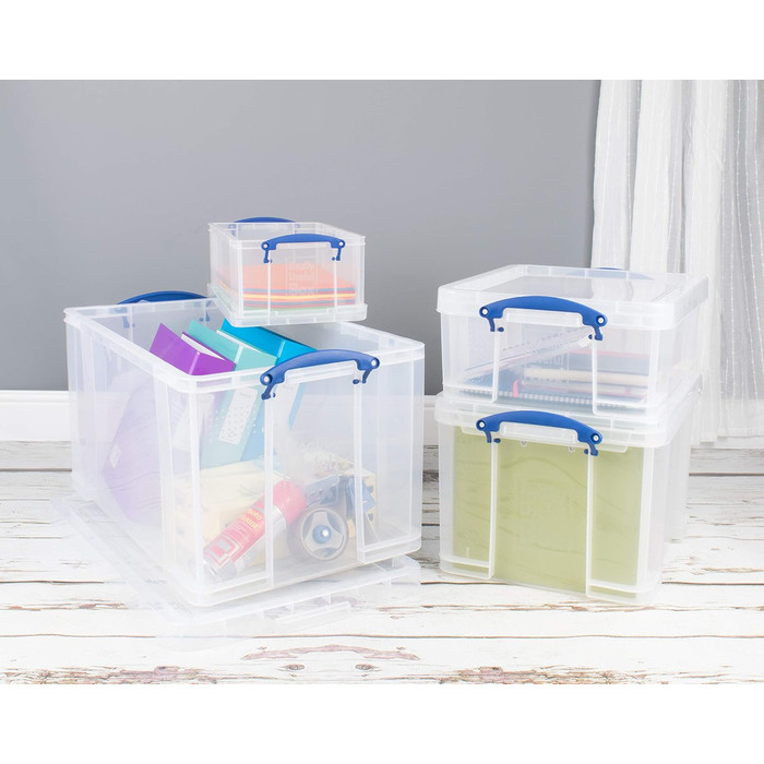 Really Useful Box 84CCB Storage Box for Clothes, Shoes, Toys, 84 L, clear transparent