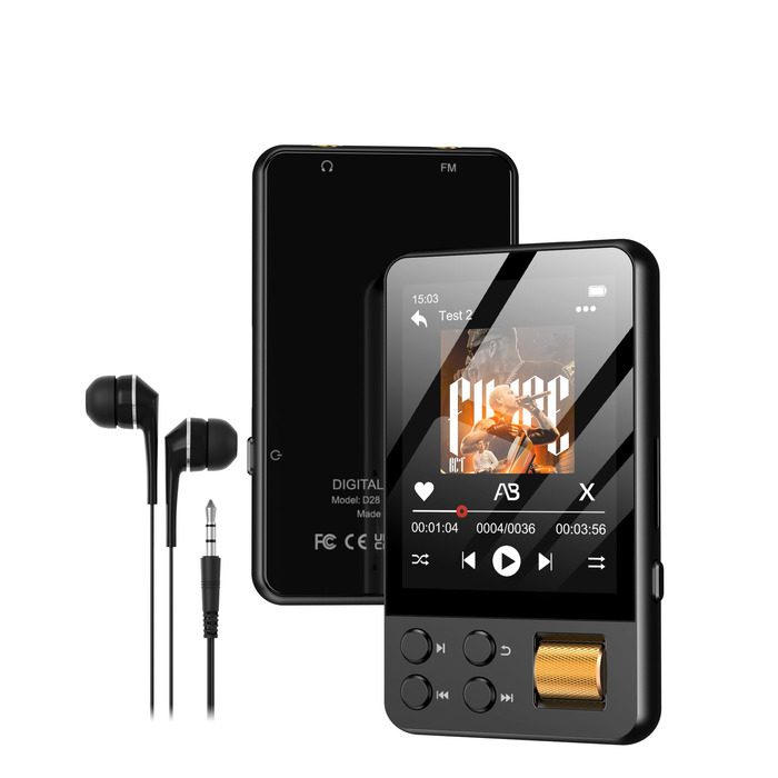 MP3 плеєр 64GB Bluetooth 5.4 з навушниками, сенсорний екран 2.4
