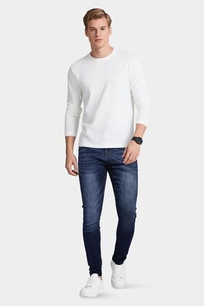 Чоловічі джинси GINGTTO Slim Fit Stretch Skinny блакитні, 40W/30L