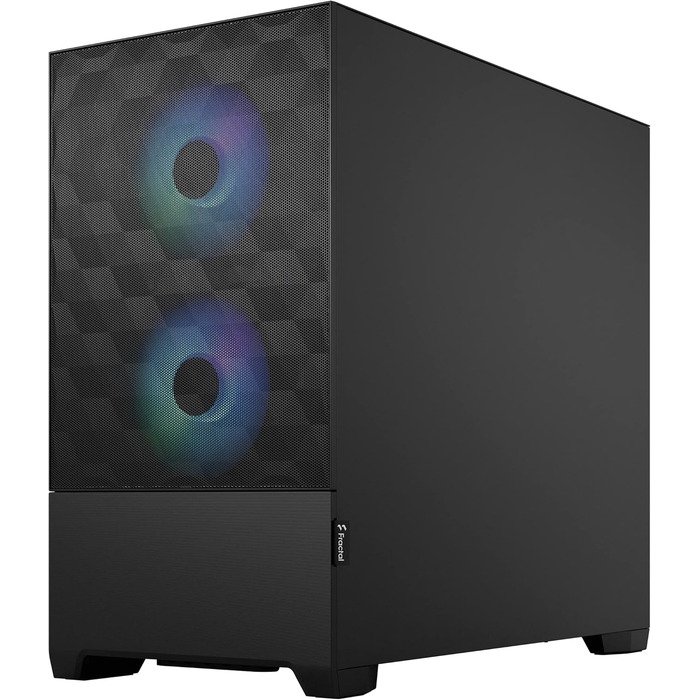 Корпус для ПК Fractal Design Pop Mini Air RGB Black з темперованим склом та сіткою Honeycomb Mesh – 3 RGB вентилятори, підтримка mATX