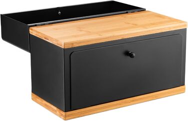 Бредониця Kos Design чорна, 2 яруси, метал/дерево - для зберігання хліба та випічки