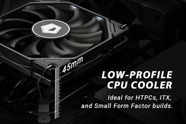 Кулер для процесора ID-COOLING IS-40X V3: низький профіль, 45 мм, 4 heatpipes, 92 мм вентилятор, підтримка Intel LGA1700/1200/115X, AMD AM5/AM4