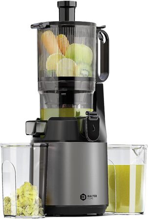 Balter Slow Juicer, Large 108mm Opening, 250 Watts, Juicer for Vegetables and Fruits, Fruit Press, BPA Free, Quiet