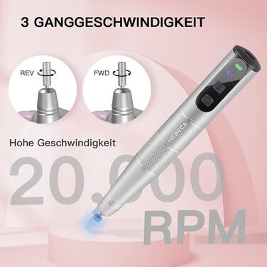 Електричний набір для манікюру та педикюру 12 в 1 бездротовий для гелевих, акрилових та натуральних нігтів (сірий)