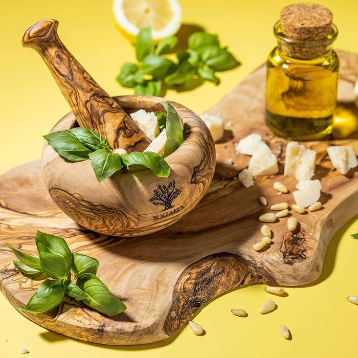 Набір ступки та пестика з оливкового дерева 'The Sicilian Mortar', діаметр 14 см