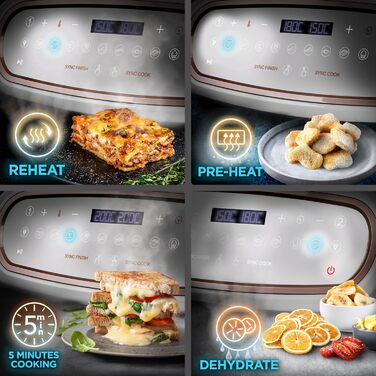 Фритюрниця Duronic AF34 WE XXL з 2 камерами, 10л, без олії, Air Fryer для приготування картоплі фрі, м'яса та іншого, великий об'єм