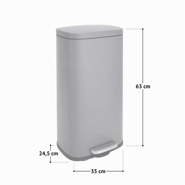 Сміттєвий відро SVITA TQ30 на 30л з педаллю та Soft-close кришкою, нержавіюча сталь, колір Taupe