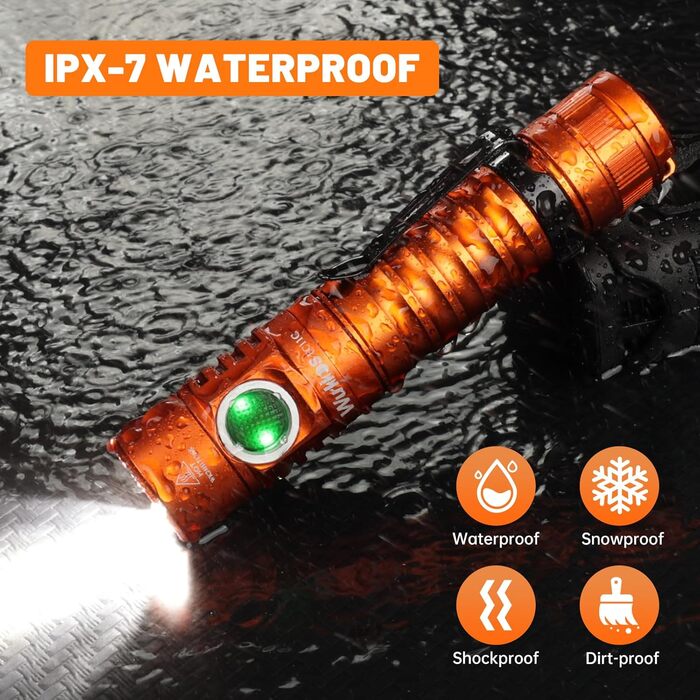 Wurkkos FC11-C LED ліхтарик: 1200 Люмен, USB-C, 90 CRI, 5000K, Магнітний корпус, перезаряджається