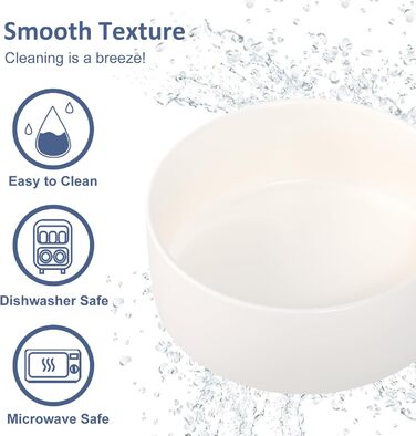 Керамічна миска для собак середніх та великих порід - важка, глибока, 1800 мл, біла