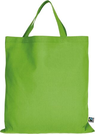 TEXXILLA 10-pack | 100-pack | 250-pack Fair Trade Cotton Bag - 14 Colors | with Two Short Handles | 38x42cm | Jute Bag | Shopping Bag | Unprinted, Color: Light Green, Quantity: 10