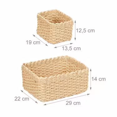 Relaxdays Woven Storage Basket 3-Piece Set