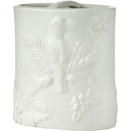 SKL Home Vern Yip Jungle Cats Toothbrush Holder, Ceramic, White
