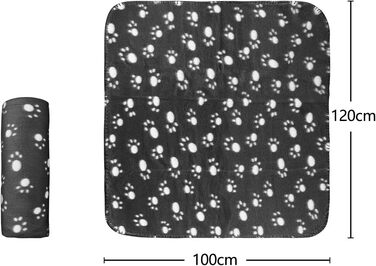 М'яка флісова підстилка для собак і котів Nobleza, 75x75 см (120x100), чорна