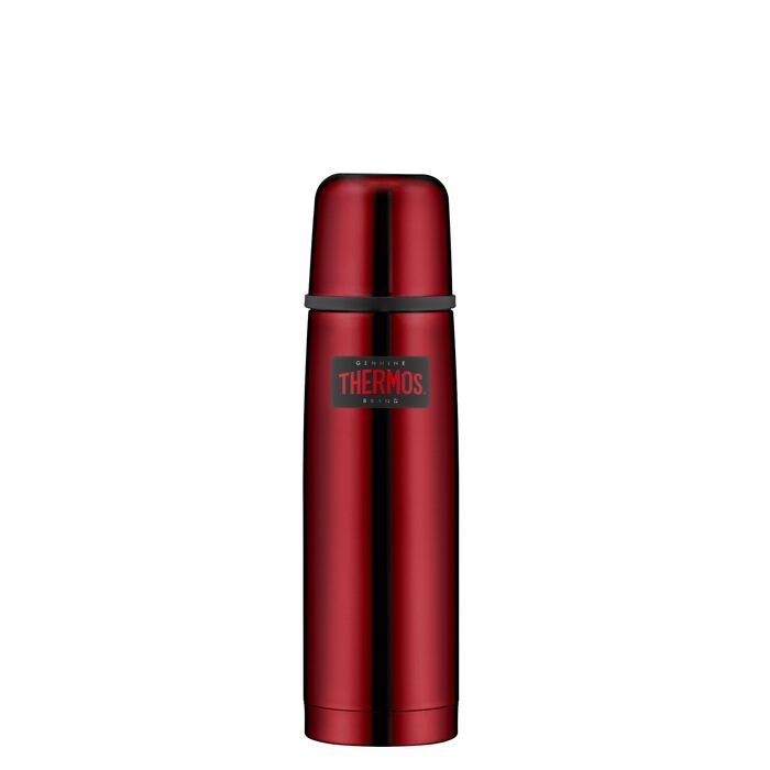 Термос Thermos Light & Compact 500 мл, нержавіюча сталь, для гарячих та холодних напоїв, з чашкою, колір Cranberry Red Polished