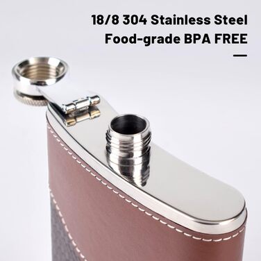 Чоловічий фляга LH HOME 237 мл з нержавіючої сталі 304, подарунковий набір з воронкою та стаканами, чорний (A)