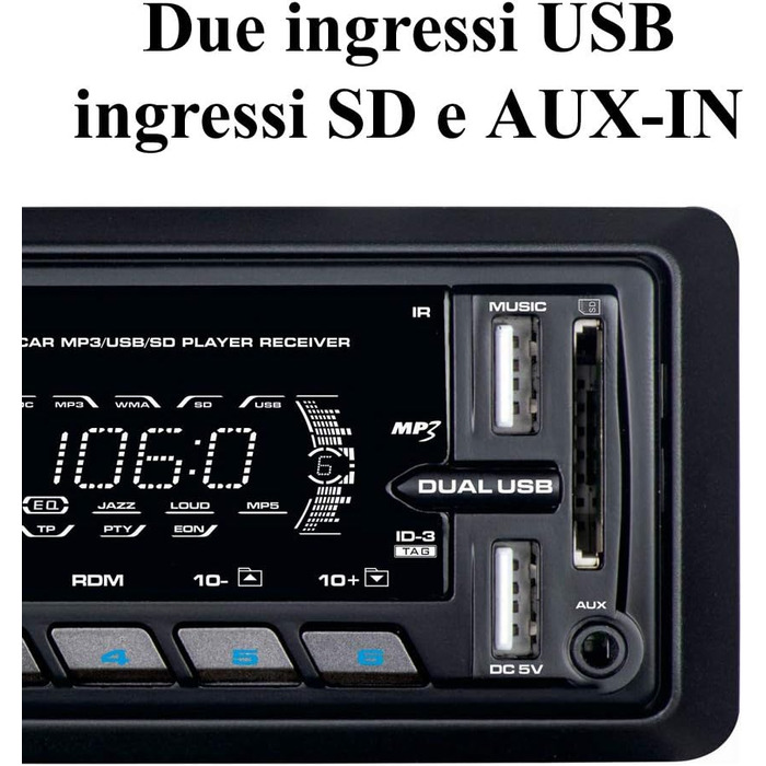 Автомагнітола Majestic DAB-442 BT з Bluetooth, DAB+ радіо, RDS, Dual-USB, SD/AUX, 180Вт (45Вт x 4), чорна