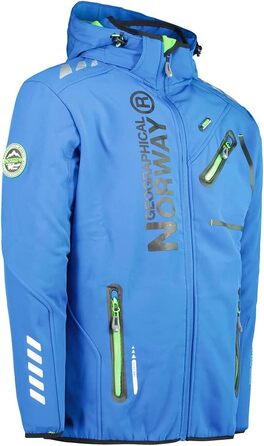 Чоловіча куртка Softshell Geographical Norway Royaute — водонепроникна, вітрозахисна зимова куртка з капюшоном для активного відпочинку, синя, розмір S