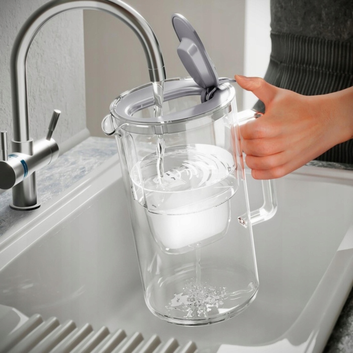 Скляний фільтр-кувшин Aquaphor Glass, білий + 4 фільтри Maxfor+ Mg