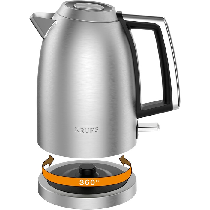 Krups Smart'n Light Kettle, 5 Temperatures, 1.7 Liter Capacity, Stainless Steel Interior, Double-Walled, Black, BW801810 (BW552D Excellence)