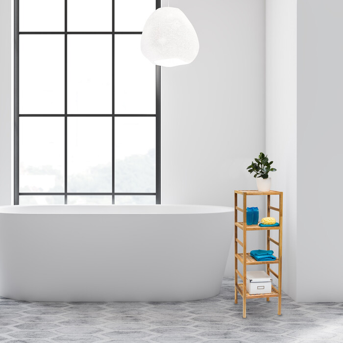 Relaxdays Walnut Bathroom Shelf, various sizes