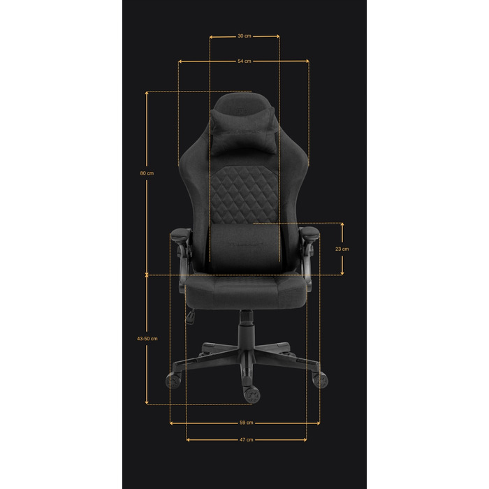 Ігрове крісло Delagear G 404, чорна тканина