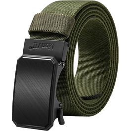Еластичний тактичний пояс LionVII з автоматичною пряжкою, робочий пояс для чоловіків, обхват талії 75-125 см (28-49 дюймів), колір зелений