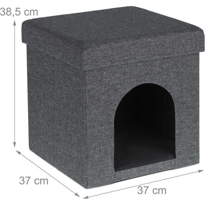Кігтеточка-будиночок Relaxdays для котів та маленьких собак, сіра, 38,5 x 37 x 37 см