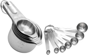 Measuring Spoon Set - Set of measuring cups and spoons – Premium measuring cups and spoons made of stainless steel for dry and liquid ingredients (Color : E)