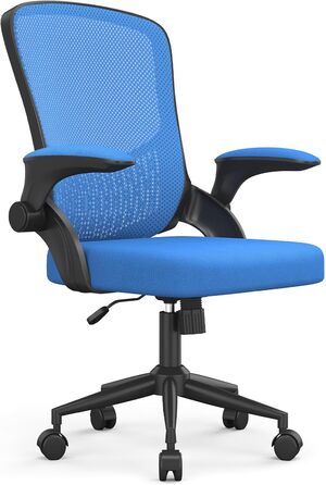 Офісний стіл Bürostuhl: ергономічний крісло з сітчастою спинкою, підтримка попереку, м'яке сидіння, регульована висота, сірий (блакитний, без підголівника)